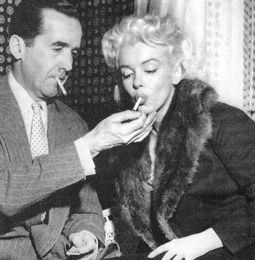Marilyn meeting with Edward R. Murrow, days before her televised "Person to Person" television interview on April 8, 1955.