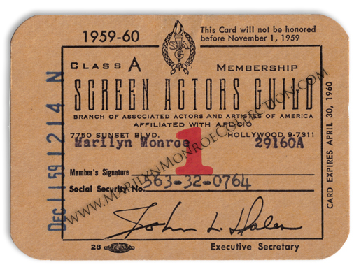 Marilyn-Monroe-Screen-Actors-Guild-SAG-Membership-Card-1959-1960