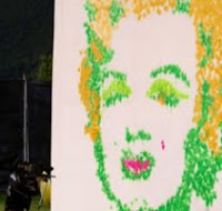 Marilyn Monroe Art Created with Paintball Guns & Paint
