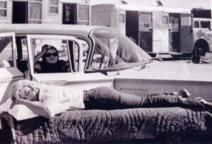 Paula Strasberg and Marilyn Monroe on the set of The Misfits, 1960