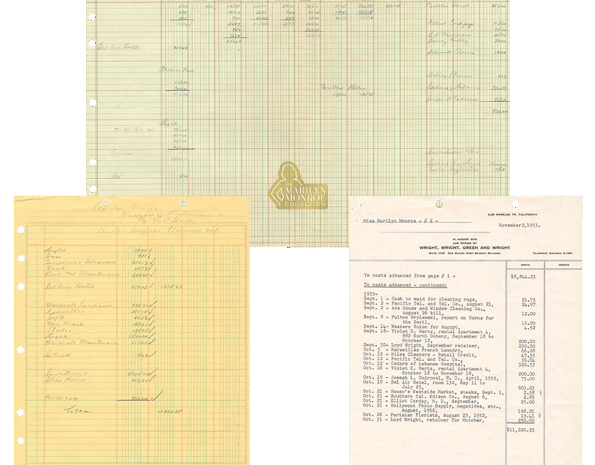 Marilyn Monroe’s Personal Accounting Documents, September 1 to October 31, 1953