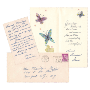 Birthday Card to Marilyn Monroe from Half-Sister Berniece Miracle