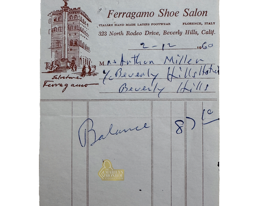 Marilyn Monroe’s Ferragamo Balance Due Invoice