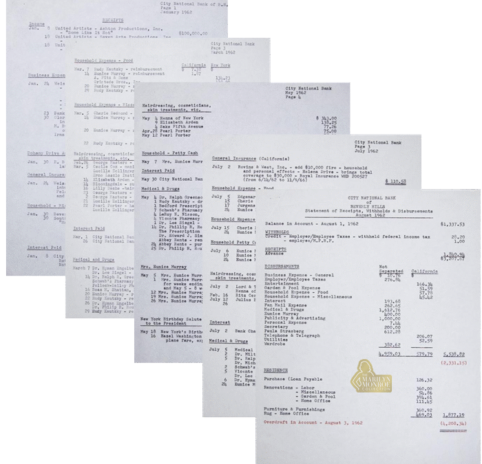 Marilyn Monroe’s Complete Financial Statement Archive, January 1 to August 3, 1962