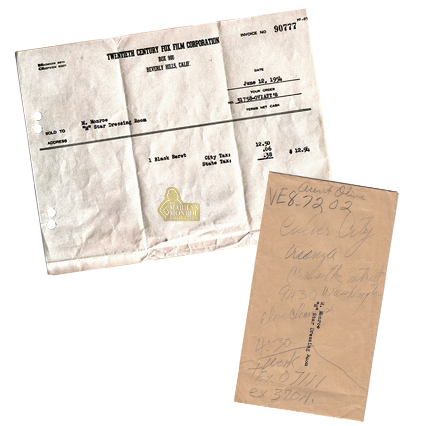Marilyn Monroe Fox Receipt Envelope Annotated
