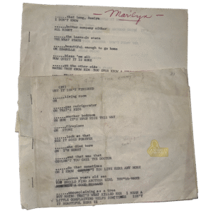 Marilyn Monroe’s Personal Script Sides from The Misfits
