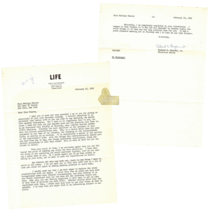 Letter to Marilyn Monroe from LIFE Editor Richard Meryman