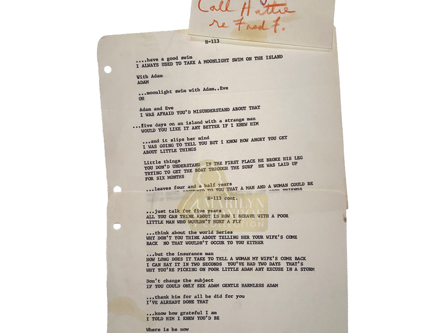 Marilyn Monroe’s Personal Script Sides for Something’s Got to Give