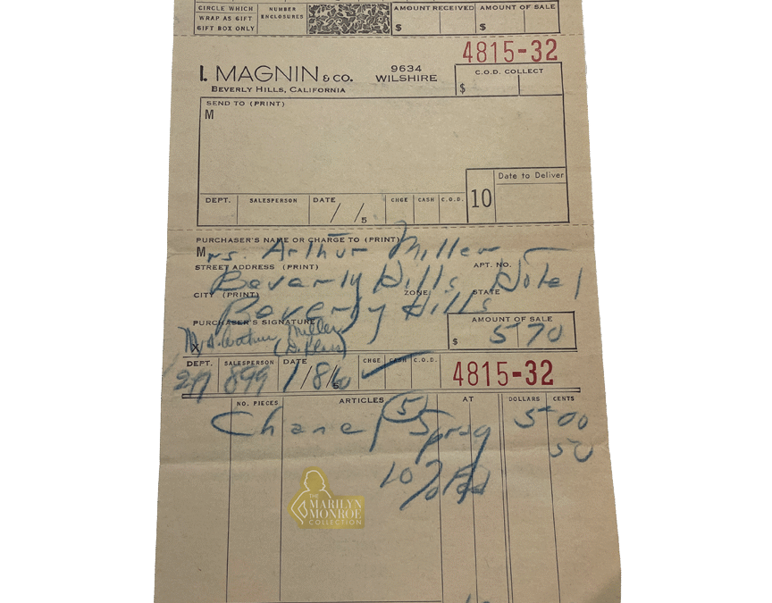 Marilyn Monroe’s Chanel No. 5 Receipt
