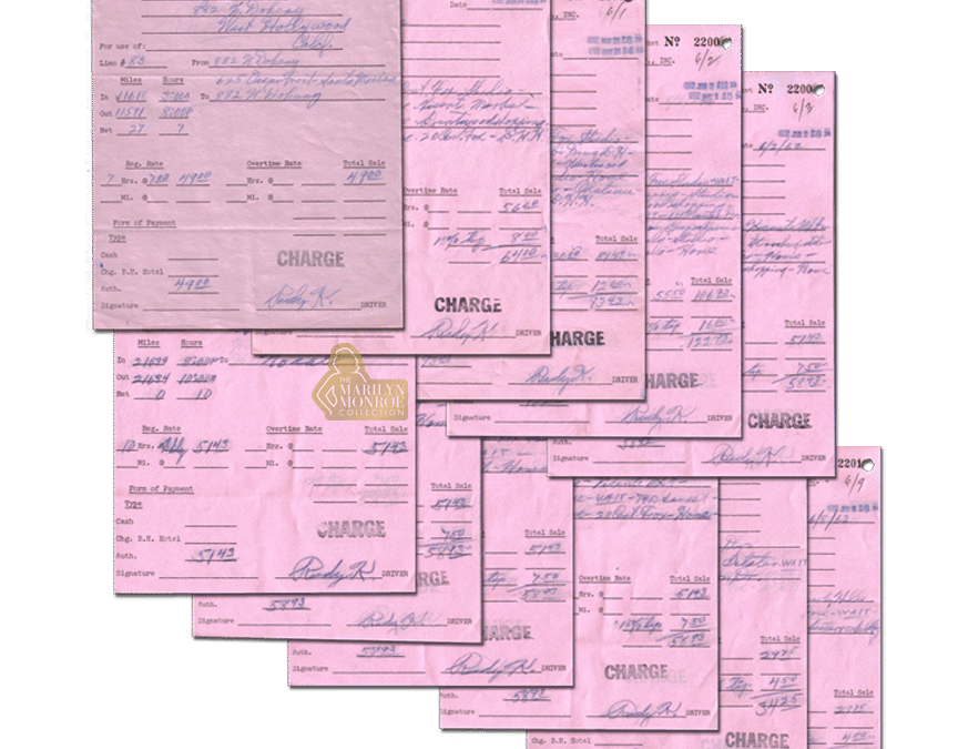 Marilyn Monroe’s Personal Receipts From the Carey Cadillac Limousine Renting Company, 1962