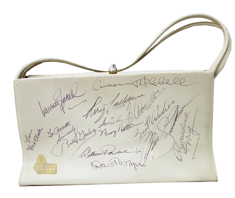 A Marilyn Monroe and How to Marry a Millionaire Cast Signed Purse