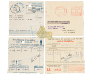 Marilyn Monroe’s Personal 1962 Utility Bills From Her Brentwood Residence